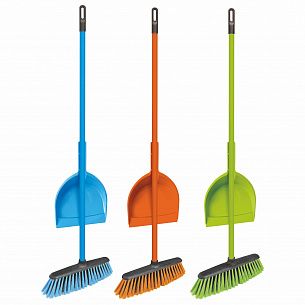 Набор для пола YORK ТАНДЕМ AZUR пластик+металл (щётка с рукояткой 110 см, совок)