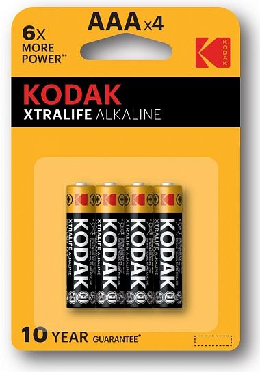 Батарейки KODAK XTRALIFE AAA LR03 алкалиновые 1,5V 4 шт/упак