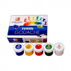 Гуашь Луч КЛАССИКА 12 цветов по 20 мл ассорти, набор баночек
