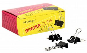 Зажимы INFORMAT 19 мм черн. металл 12 шт/упак