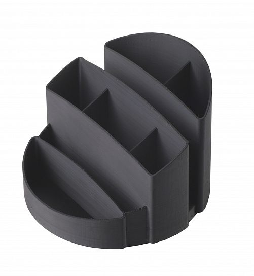 Подставка для канцелярских принадлежностей Эсир ОМЕГА 8 отделений, 133х133х80 мм, черный пластик