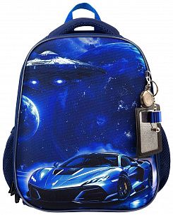 Рюкзак Schoolformat ERGONOMIC LIGHT 2 КОСМИЧЕСКАЯ МАШИНА 20 л синий 38х29х19 см жестк. каркас 2 отд. молния держатель для карточек брелок