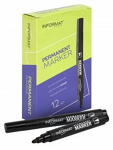 Маркер перманентный INFORMAT PERMANENT 1-5 мм черный, круглый наконечник