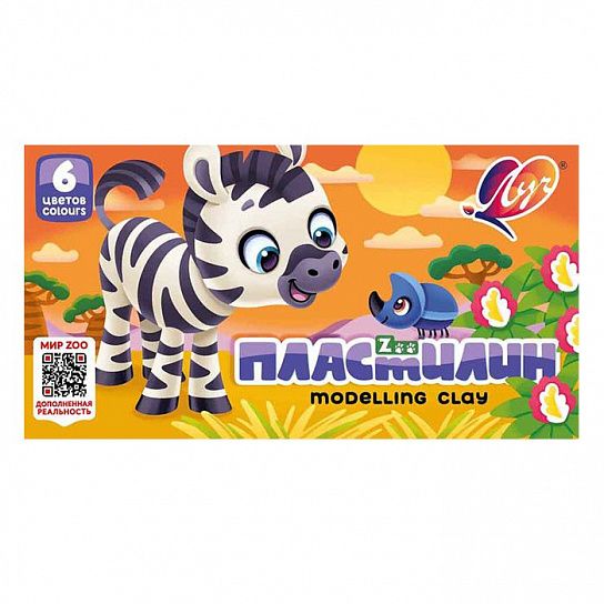 Пластилин Луч ZOO 6 цветов 90 г ассорти