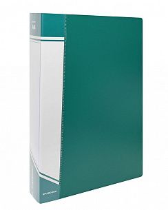 Папка с файлами INFORMAT А4 80 файлов, пластик 800 мкм, зеленая, карман для маркировки