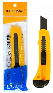 Нож канцелярский INFORMAT 18 мм с механической фиксацией