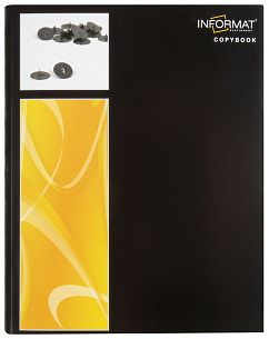 Тетрадь 48 л. А5 клетка, на скрепке, офсет INFORMAT ОФИС ЧЕРНЫЙ мелованный картон, глянцевая ламинация