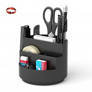 Настольный набор ErichKrause MINI BURGER CLASSIC вращающийся 14 предмета черный пластик