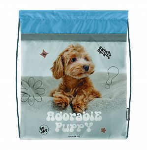 Мешок для обуви Schoolformat ОЧАРОВАТЕЛЬНЫЕ ЩЕНКИ 42х34 см, серый, 1 отделение, для девочек