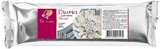 Глина для лепки Луч самозатвердевающая 500 г белая