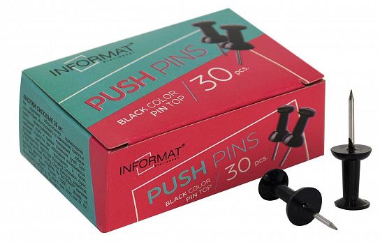 Кнопки силовые INFORMAT 8 мм 30 шт гвоздики без покрытия черные