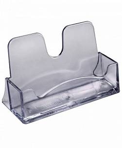 Подставка для визиток Стамм 55х100х40 мм, серый тонированный пластик