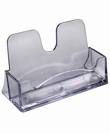 Подставка для визиток Стамм 55х100х40 мм, серый тонированный пластик