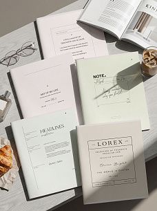 Тетрадь 48 л. А5 клетка, на скрепке, офсет LOREX LETTERS OF NOTES мелованный картон, двойная обложка, запечатка форзаца, матовая ламинация, эмбоссинг