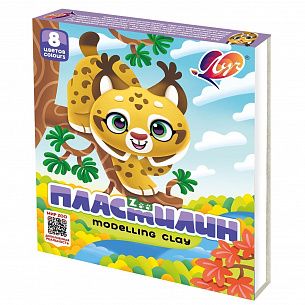 Пластилин Луч ZOO 8 цветов 120 г ассорти