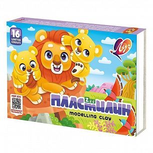 Пластилин Луч ZOO 16 цветов 240 г ассорти