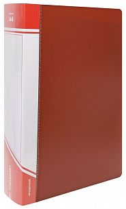 Папка с файлами INFORMAT А4 100 файлов, пластик 800 мкм, красная, карман для маркировки