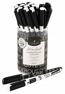 Ручка гелевая стираемая LOREX GRUNGE 4EVER Slim Soft 0,5 мм синяя, покрытие ultra-soft touch