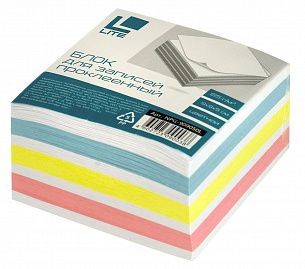 Блок для записей LITE 9х9х5 см Куб проклеенный ассорти 4 цвета 65 г/м2
