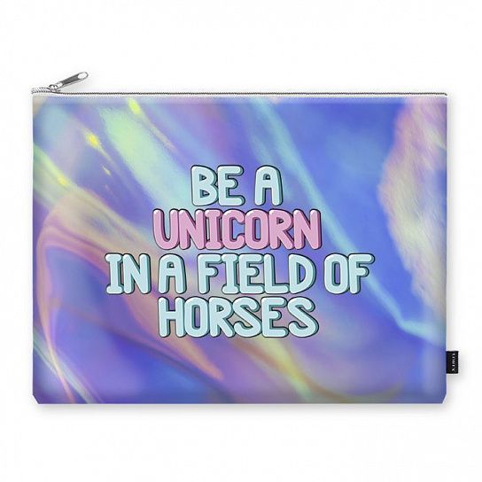 Папка 1 отделение А5 LOREX ULTRA PACK HOLO UNICORN разноцветная, молния сверху, полиуретан, для девочек