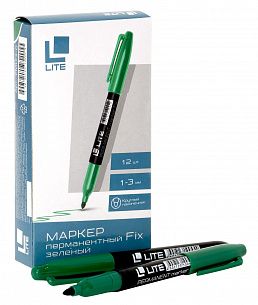Маркер перманентный LITE FIX 1-3 мм зеленый, круглый наконечник