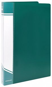 Папка с файлами INFORMAT А4 40 файлов, пластик 600 мкм, зеленая, карман для маркировки