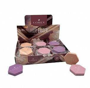 Ластик LOREX FIGURE ERASER ROOM CLOUDS, термопластичная резина, 45х39х7 мм ромб, ассорти, мягкий, индивидуальный ШК