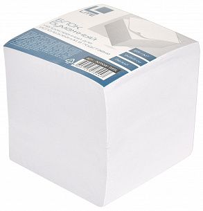 Блок для записей LITE 9х9х9 см Куб непроклеенный белый 65 г/м2 (белизна 92%)