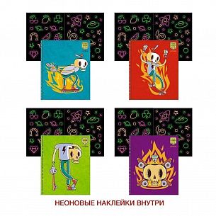 Тетрадь 48 л. А5 клетка, на гребне, офсет Listoff СКЕЙТ НАВСЕГДА! мелованный картон, твин-лак