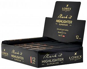Маркер текстовый LOREX Mark it SUPERIOR 1-5 мм кораллово-красный неон, скошенный, soft touch