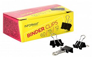 Зажимы INFORMAT 15 мм черн. металл 12 шт/упак