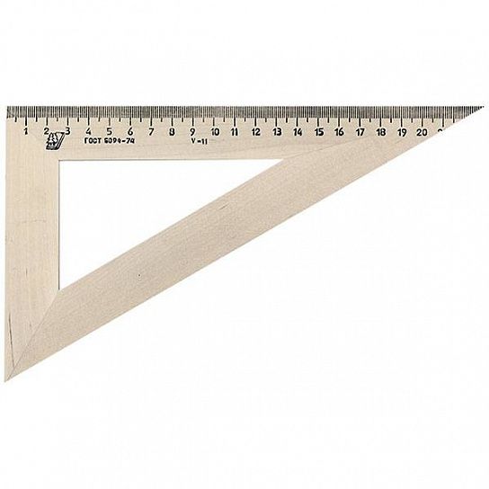 Треугольник МОЖГА 30 гр 23 см дерев. натур. непрозрач.