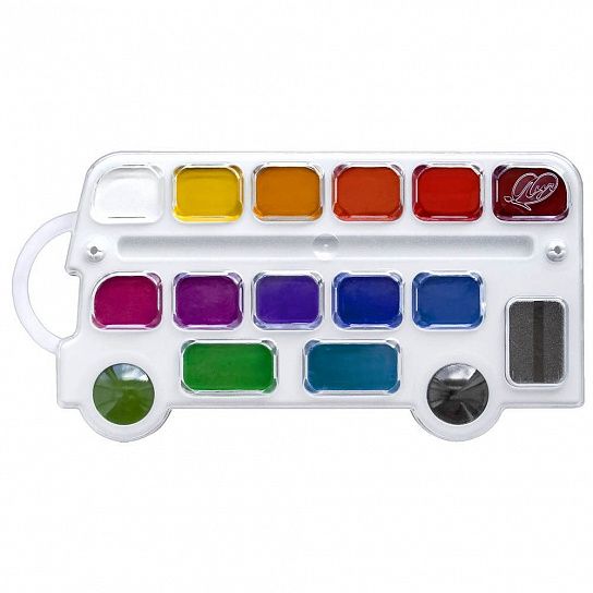 Акварель Луч АВТОБУС 16 цветов, без кисти, пластиковая упаковка с европодвесом