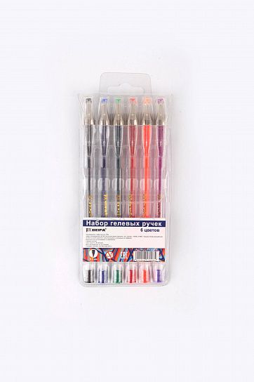 Набор гелевых ручек BEIFA 0,7 мм ассорти 6 цветов 6 шт