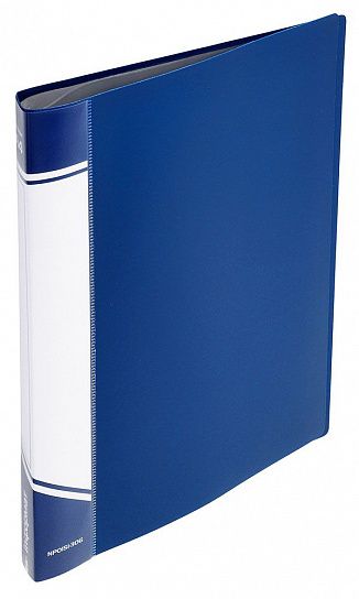 Папка с файлами INFORMAT А4 30 файлов, пластик 500 мкм, синяя, карман для маркировки