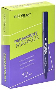 Маркер перманентный INFORMAT PERMANENT 1-5 мм синий, круглый наконечник