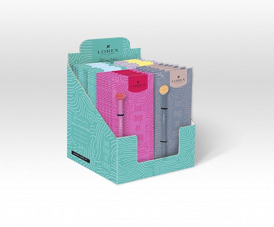 Ручка шариковая подарочная LOREX Slim Chic Perfect Thought синий 0,7 мм, корпус металл ассорти