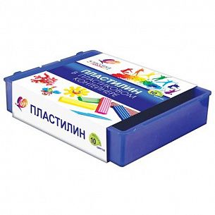 Пластилин Луч КЛАССИКА 10 цветов 200 г ассорти, со стеком, пластиковая упаковка