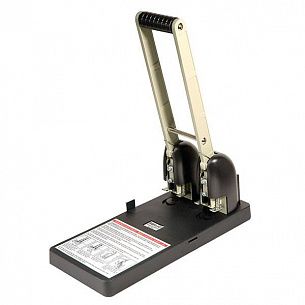 Дырокол KW-Trio сверхмощный до 150 листов 2 отверстия, металлический, черный с линейкой форматов