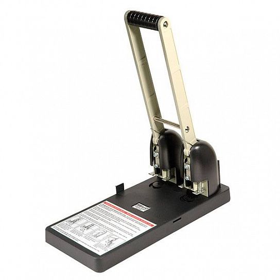 Дырокол KW-Trio сверхмощный до 150 листов 2 отверстия, металлический, черный с линейкой форматов