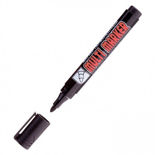 Маркер перманентный Crown Multi Marker 3 мм черный, пулевидный наконечник