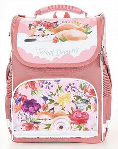 Рюкзак Schoolformat Cute fox, модель BASIC, жесткий каркас, односекционный, 38х28х16 см, 17 л, для девочек