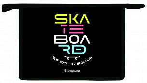Папка для тетрадей 1 отделение А4 Schoolformat SKATE черная, молния сверху, пластик, для мальчиков