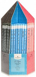 Карандаш чернографитный деревянный LOREX V-TYPE PASTEL НВ заточенный, трехгранный, принт на корпусе, тубус