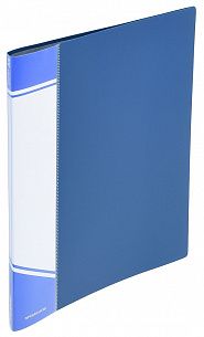Папка с файлами INFORMAT А4 20 файлов, пластик 500 мкм, синяя, карман для маркировки