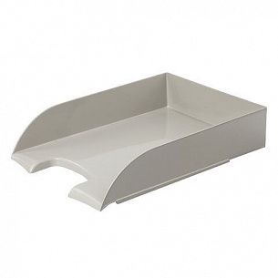 Лоток горизонтальный для бумаг Эсир City серый пластик
