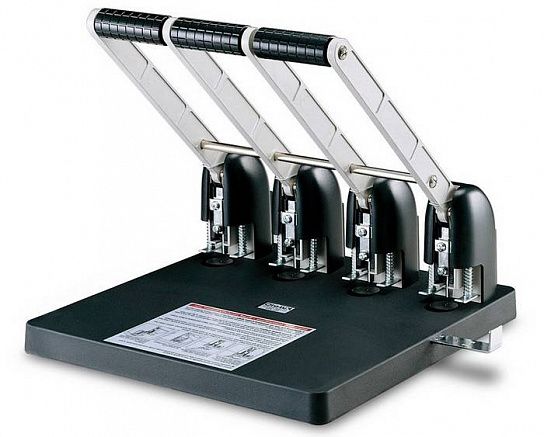 Дырокол KW-Trio сверхмощный до 150 листов 4 отверстия, металлический, черный