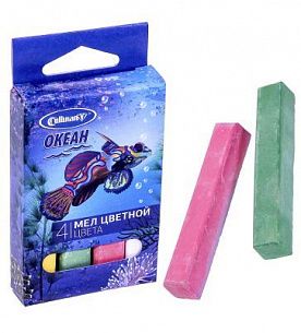 Мелки цветные CULLINAN 4 шт, квадратные, в картонной упаковке