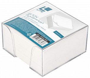 Блок для записей в подставке LITE 9х9х5 см белый 55-65 г/м2, цвет подставки прозрачный