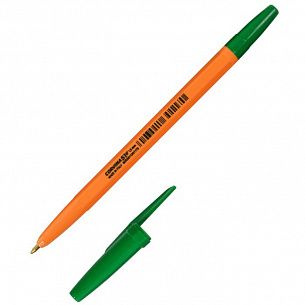 Ручка шариковая Corvina VINTAGE 51 зеленая 1 мм, оранжевый шестигранный корпус